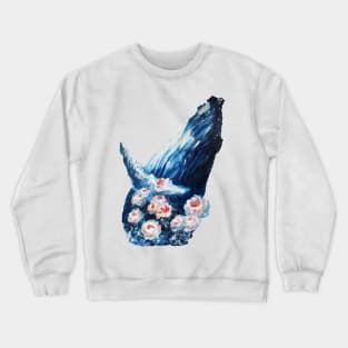 Whale and roses Crewneck Sweatshirt